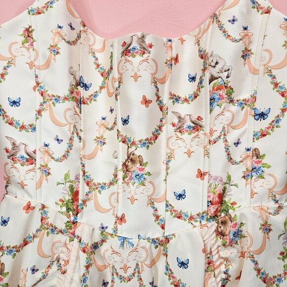 Dolls Kill Sugar Thrillz Lush Opulence Corset Dress Mini Renaissance Floral XL - Picture 3 of 14